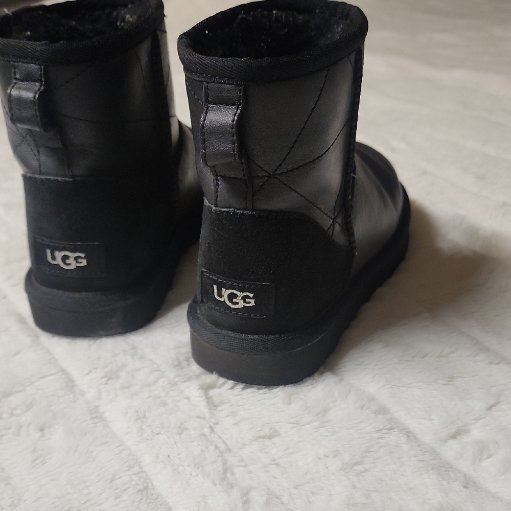 UGG Classic Black Leather Boots